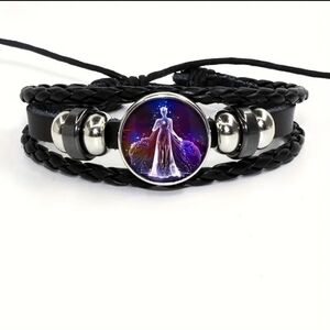 Virgo Zodiac Bracelet Handwoven Wax Rope‎ and Leather Unisex